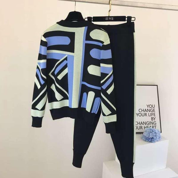 women's tracksuits ladies autumn two-piece cool camouflage personality pattern knitted pullover foot pants fashion suit woman, Gray
women's tracksuits ladies autumn two-piece cool camouflage personality pattern knitted pullover foot pants fashion suit woman, Gray