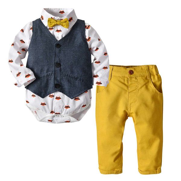 2022 boys clothing suit newborn gentleman suit bow tie jumpsuit + vest + pants casual spring and autumn, White
2022 boys clothing suit newborn gentleman suit bow tie jumpsuit + vest + pants casual spring and autumn, White