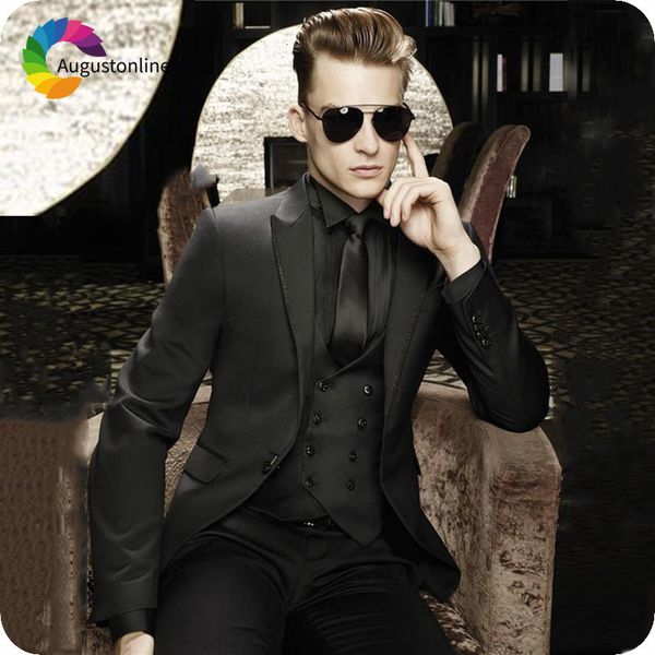 men's suits & blazers custom made black groom tuxedos italian wedding for men jacket slim fit costume homme double breasted vest 3, White;black
men's suits & blazers custom made black groom tuxedos italian wedding for men jacket slim fit costume homme double breasted vest 3, White;black
