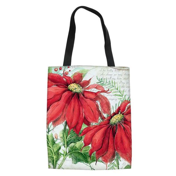evening bags women shopping tote bag christmas flower print shoulder canvas causal travel storage handbag shopper torba na zakupy
evening bags women shopping tote bag christmas flower print shoulder canvas causal travel storage handbag shopper torba na zakupy