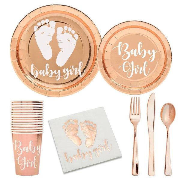 party decoration rose gold paper plates baby girl shower it is a gender reveal disposable tableware
party decoration rose gold paper plates baby girl shower it is a gender reveal disposable tableware