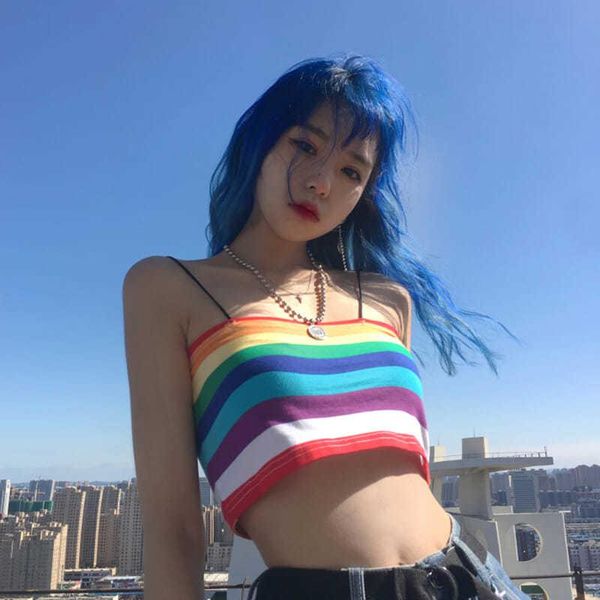 woman t shirt gother rainbow harajuku tshirts cartoon street retro print camisole clothes ultrashort tshirt women's, White
woman t shirt gother rainbow harajuku tshirts cartoon street retro print camisole clothes ultrashort tshirt women's, White