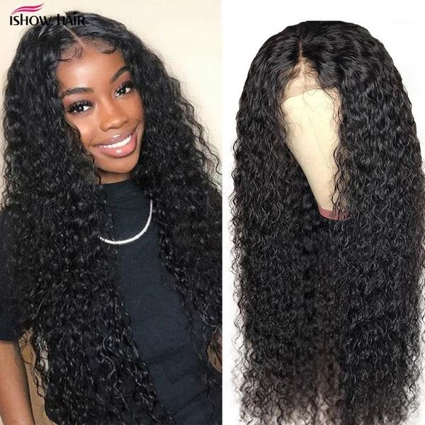 ishow transparent lace frontal wig 5x5 closure human hair wigs pre plucked brazilian kinky curly front for women1, Black;brown
ishow transparent lace frontal wig 5x5 closure human hair wigs pre plucked brazilian kinky curly front for women1, Black;brown