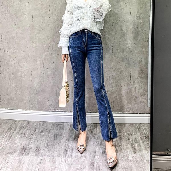 women's jeans dark blue split slightly flared rhinestone 2021 autumn high waist slimming and straight wide leg pants
women's jeans dark blue split slightly flared rhinestone 2021 autumn high waist slimming and straight wide leg pants