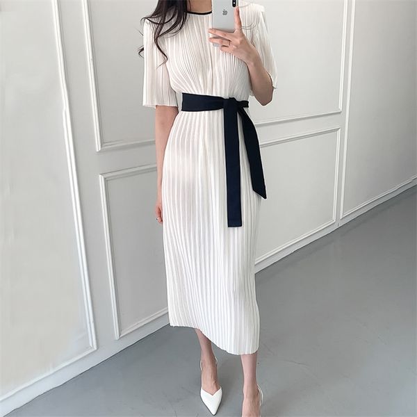 korean chic women dress office ladies casual pleated short sleeve dresses bandage lacing bow ol vestidos femme elegant 210519, Black;gray
korean chic women dress office ladies casual pleated short sleeve dresses bandage lacing bow ol vestidos femme elegant 210519, Black;gray