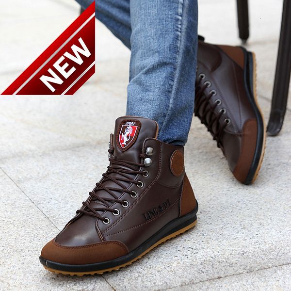 805 autumn and winter men's korean casual short english on high flat boots leather, Black
805 autumn and winter men's korean casual short english on high flat boots leather, Black