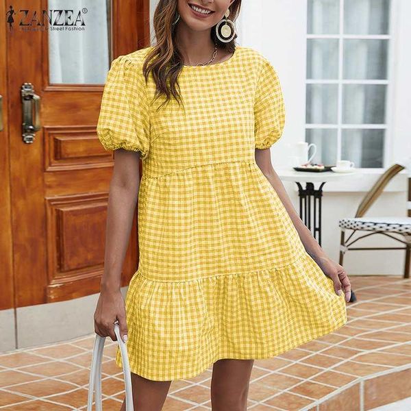 party dresses zanzea women fashion plaid checked mini dress casual loose summer short sleeve ruffles sundress beach vestido, White;black
party dresses zanzea women fashion plaid checked mini dress casual loose summer short sleeve ruffles sundress beach vestido, White;black