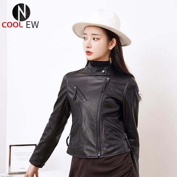 women's leather & faux ptslan 2021 genuine good quality coat real lambskin jackets p7102, Black 
women's leather & faux ptslan 2021 genuine good quality coat real lambskin jackets p7102, Black