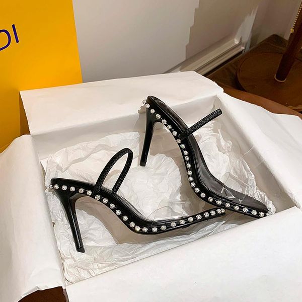 sandals one line peep-toe for women summer 2021 with thin heels and rhinestones, Black
sandals one line peep-toe for women summer 2021 with thin heels and rhinestones, Black
