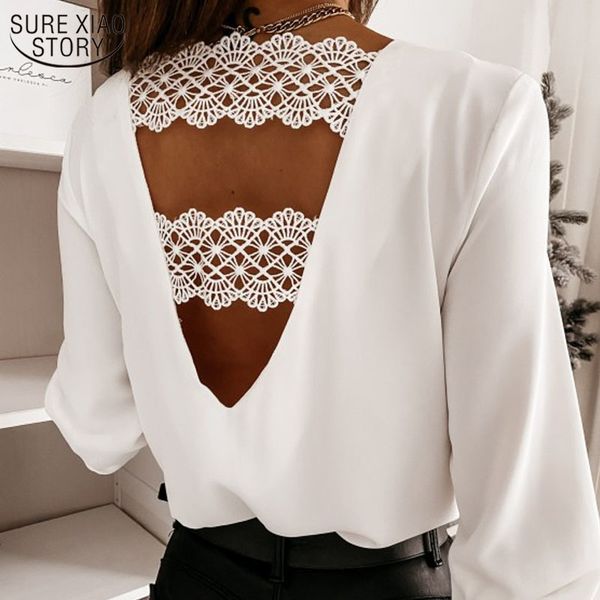 hollow lace stitching shirt fashion spring and autumn long-sleeve v-neck back korean office white blouse chic 12460 210508
hollow lace stitching shirt fashion spring and autumn long-sleeve v-neck back korean office white blouse chic 12460 210508