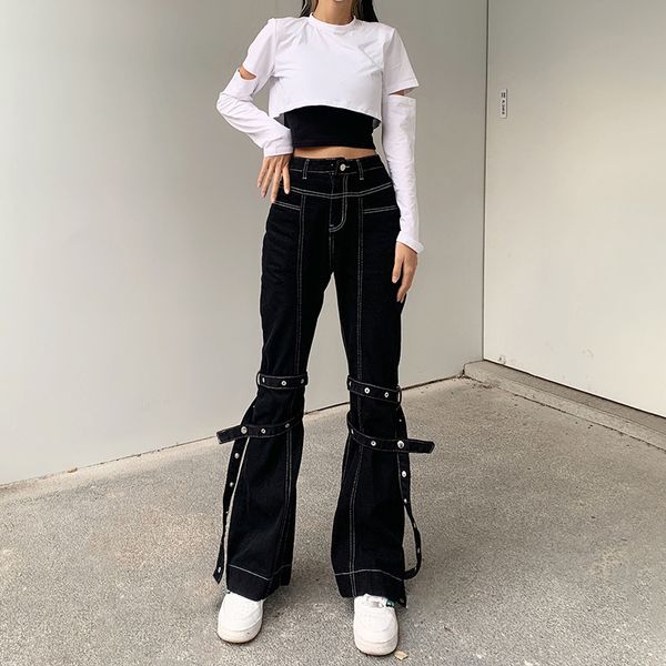 jeans shredded y2k bandage high-waisted women 2021 black leg straight brim harajuku streetwear pants of vintage ladies, Blue
jeans shredded y2k bandage high-waisted women 2021 black leg straight brim harajuku streetwear pants of vintage ladies, Blue