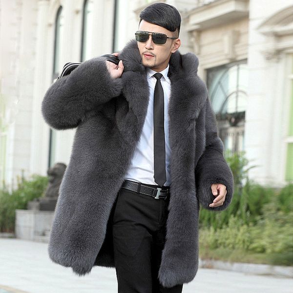 fashion men's luxury imitation fur coat fox fur coat long fur integrated men's windbreaker, Black
fashion men's luxury imitation fur coat fox fur coat long fur integrated men's windbreaker, Black