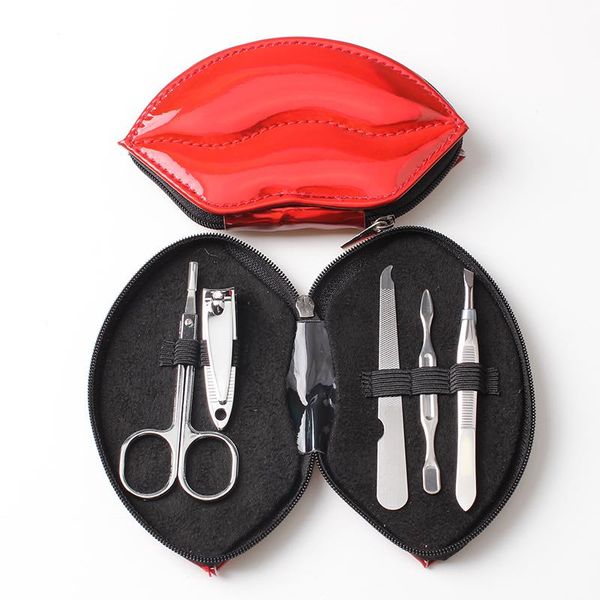 nail art kits 5pcs red shiny lip manicure set tools stainless steel clippers file beauty scissors with pu leather case
nail art kits 5pcs red shiny lip manicure set tools stainless steel clippers file beauty scissors with pu leather case