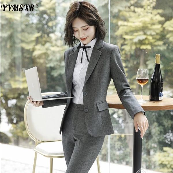 women's two piece pants fall/winter professional suit 2-piece set 2021 elegant single breasted blazer workwear, White
women's two piece pants fall/winter professional suit 2-piece set 2021 elegant single breasted blazer workwear, White