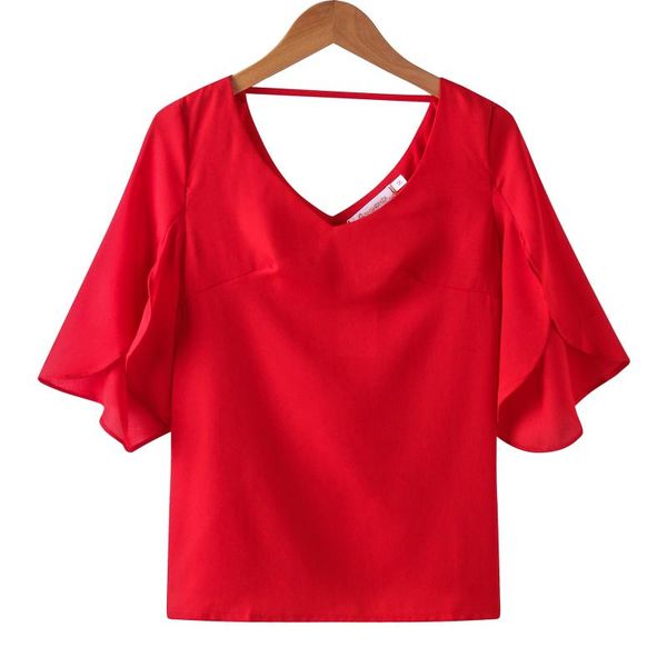 women's blouses & shirts summer casual solid women chiffon shirt female butterfly sleeve korean blouse clothes blusas femininas, White
women's blouses & shirts summer casual solid women chiffon shirt female butterfly sleeve korean blouse clothes blusas femininas, White