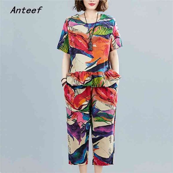 cotton plus size vintage floral summer casual 2 two piece set loose tee t shirt women t-shirt ladies tshirt pants 210517, White
cotton plus size vintage floral summer casual 2 two piece set loose tee t shirt women t-shirt ladies tshirt pants 210517, White