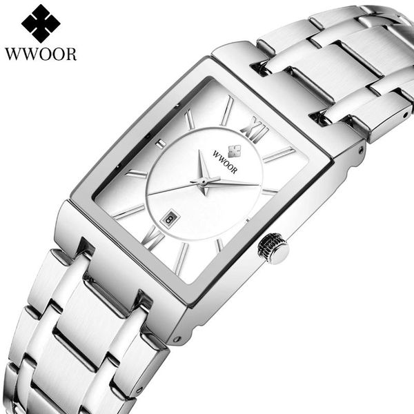 wristwatches wwoor 2021 men watch fashion square quartz stainless steel waterproof wrist watches reloj hombre, Slivery;brown
wristwatches wwoor 2021 men watch fashion square quartz stainless steel waterproof wrist watches reloj hombre, Slivery;brown