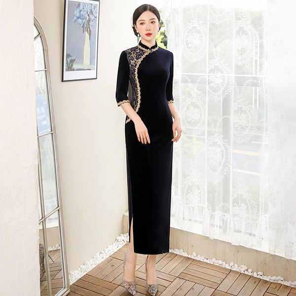 ethnic clothing lady lace flower cheongsam velour mandarin collar qipao slim vintage evening party dress gown long chinese style vestid, Red
ethnic clothing lady lace flower cheongsam velour mandarin collar qipao slim vintage evening party dress gown long chinese style vestid, Red