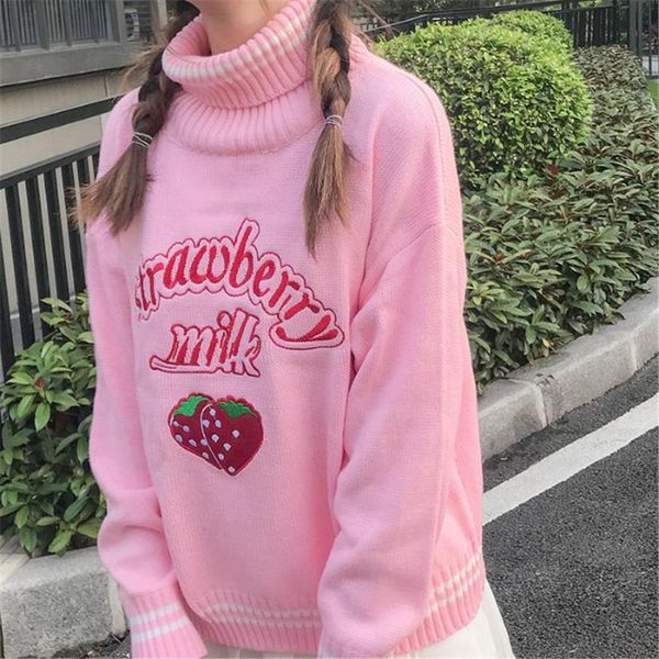 women's sweaters korean harajuku clothing for women cute strawberry embroidered loose sweater japanese kawaii ulzzang female, White;black
women's sweaters korean harajuku clothing for women cute strawberry embroidered loose sweater japanese kawaii ulzzang female, White;black