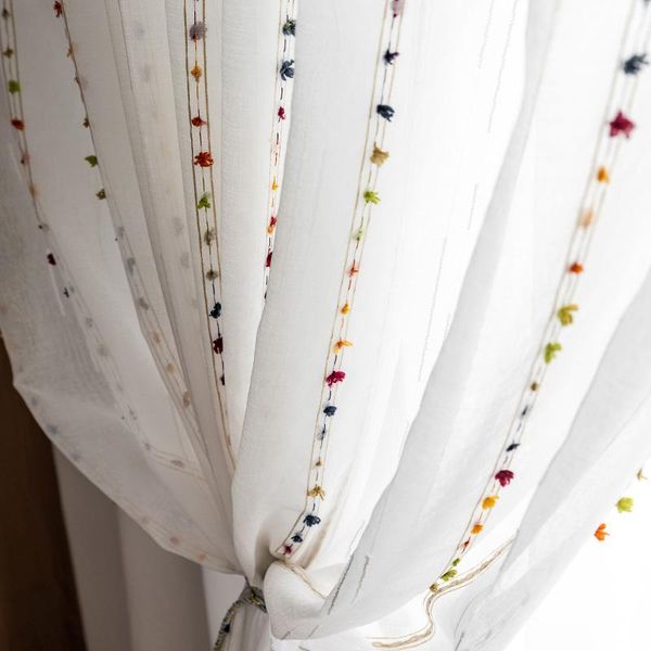 white embroidered linen tulle window curtains for living room colorful stripe sheer voile curtain bedroom drapes blind decor &
white embroidered linen tulle window curtains for living room colorful stripe sheer voile curtain bedroom drapes blind decor &