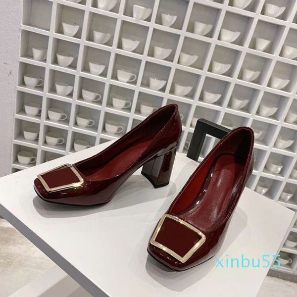 r shoes fashion women's metal buckle leather sewing formal shoes flat head heel height 5.5cm thick heel party shoes size, Black
r shoes fashion women's metal buckle leather sewing formal shoes flat head heel height 5.5cm thick heel party shoes size, Black
