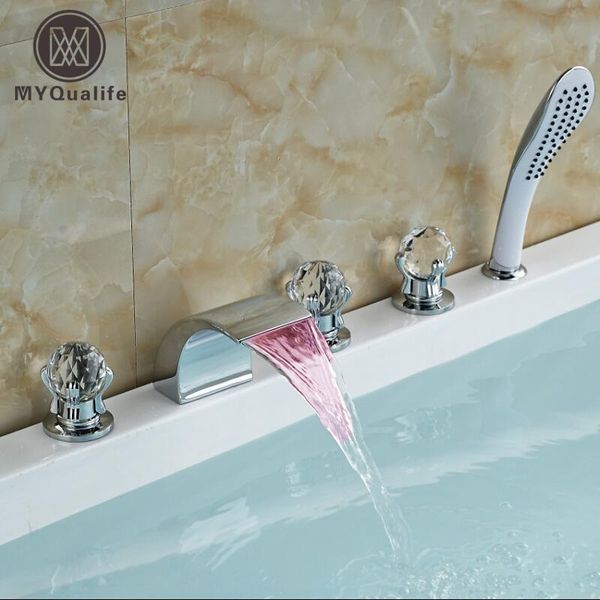 fashion led color changing waterfall bathroom tub faucet widespread 5pcs shower bathtub mixer tap sets
fashion led color changing waterfall bathroom tub faucet widespread 5pcs shower bathtub mixer tap sets