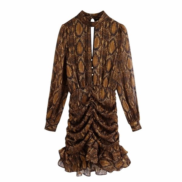 women snake skin print cascading ruffle hem mini dress female long sleeve loose clothes casual lady vestido d6691 210409, Black;gray
women snake skin print cascading ruffle hem mini dress female long sleeve loose clothes casual lady vestido d6691 210409, Black;gray