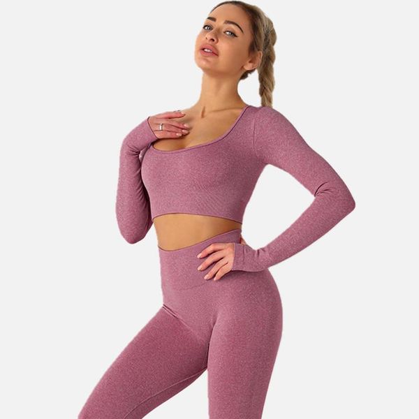 gym clothing tight long sleeve track suit women's seamless yoga wear set sweat-absorbent high-waist fitness leggings for women yy9202cx, White;black
gym clothing tight long sleeve track suit women's seamless yoga wear set sweat-absorbent high-waist fitness leggings for women yy9202cx, White;black