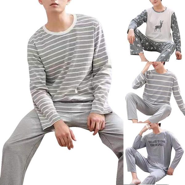 men's sleepwear men pajama sets cotton male long sleeve striped set for man autumn suit casual homewear nightwear 2021, Black;brown
men's sleepwear men pajama sets cotton male long sleeve striped set for man autumn suit casual homewear nightwear 2021, Black;brown