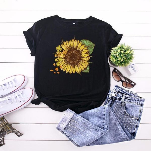 fashion summer 100% cotton short womens t shirts sunflower print sleeve plus size s 5xl tshirts casual lady tee, White
fashion summer 100% cotton short womens t shirts sunflower print sleeve plus size s 5xl tshirts casual lady tee, White