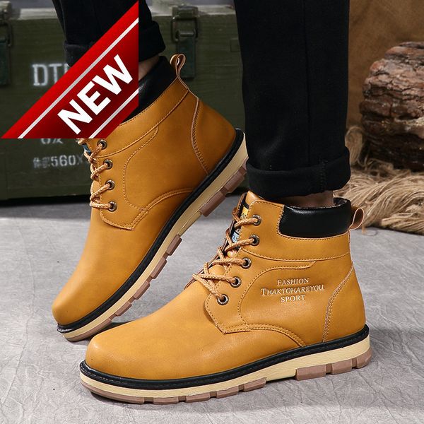 2021 large martin men's plush warm cotton medium short boots fashion non slip tooling shoes, Black
2021 large martin men's plush warm cotton medium short boots fashion non slip tooling shoes, Black
