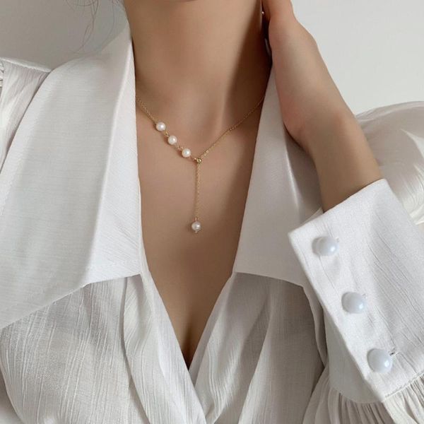 pendant necklaces vsnow minimalist asymmetric baroque freshwater pearl beaded necklace for women gold color metallic jewellery, Silver
pendant necklaces vsnow minimalist asymmetric baroque freshwater pearl beaded necklace for women gold color metallic jewellery, Silver