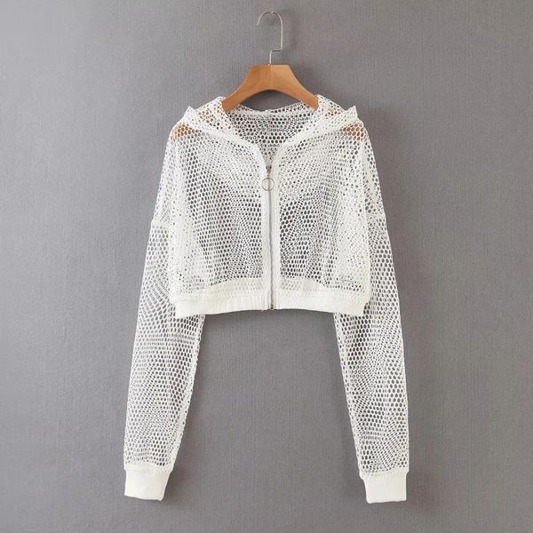 women's jackets transparent mesh cloth short hooded coat woman crop 2021 stylish long sleeve loose outerwear femme c867, Black;brown
women's jackets transparent mesh cloth short hooded coat woman crop 2021 stylish long sleeve loose outerwear femme c867, Black;brown