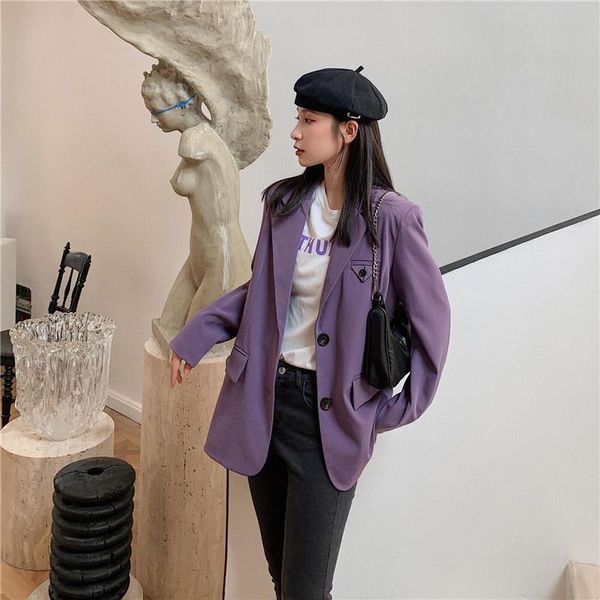 women's suits & blazers fashion women loose autumn blazer jackets female elegant coat chic korean office ladies casual outerwear, White;black
women's suits & blazers fashion women loose autumn blazer jackets female elegant coat chic korean office ladies casual outerwear, White;black