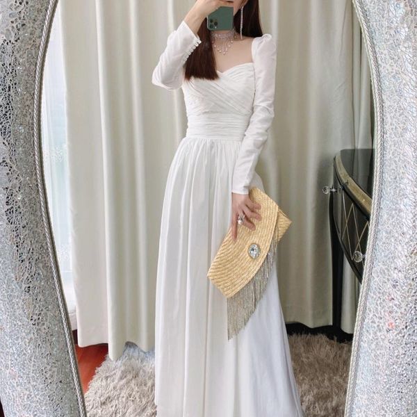 casual dresses 2021 autumn maxi long white dress women square collar back zipper party club beach holiday robes vestidos korean lady, Black;gray
casual dresses 2021 autumn maxi long white dress women square collar back zipper party club beach holiday robes vestidos korean lady, Black;gray