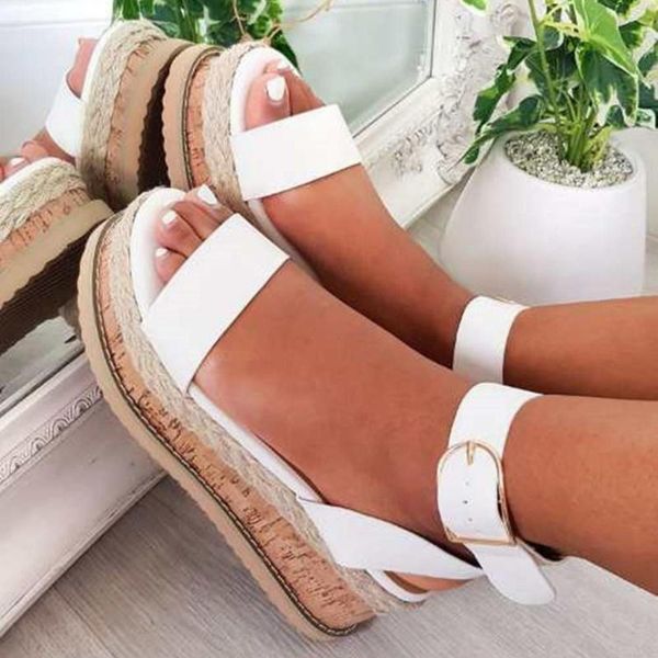sandals casual ladies solid color buckle platform women waterproof stand wedge shoes slippers summer sandalias plataforma mujer, Black
sandals casual ladies solid color buckle platform women waterproof stand wedge shoes slippers summer sandalias plataforma mujer, Black