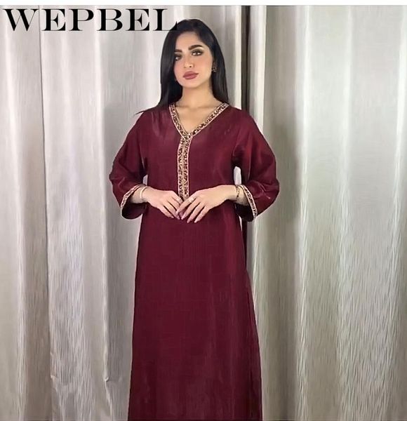 ethnic clothing wepbel women's casual diamond stitching robe muslim arab dubai long sleeve loose elegant v-neck dress, Red
ethnic clothing wepbel women's casual diamond stitching robe muslim arab dubai long sleeve loose elegant v-neck dress, Red