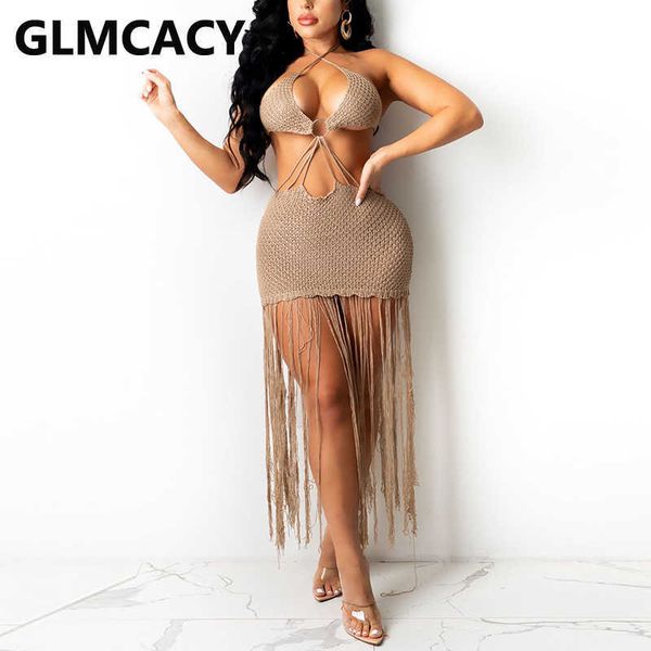 halter summer knitted bodycon dress hollow out see through tassels beach dress 210702, Black;gray
halter summer knitted bodycon dress hollow out see through tassels beach dress 210702, Black;gray