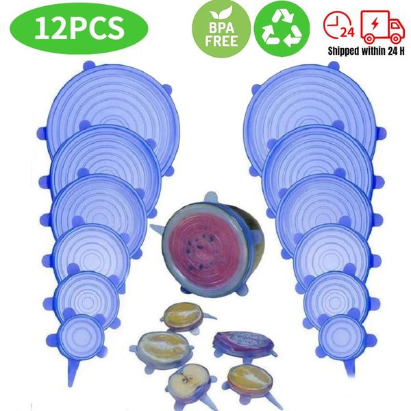 kitchen storage & organization 6/12pcs adaptable silicone lids reusable universal food cover stretchable washable wrap lid accessori
kitchen storage & organization 6/12pcs adaptable silicone lids reusable universal food cover stretchable washable wrap lid accessori