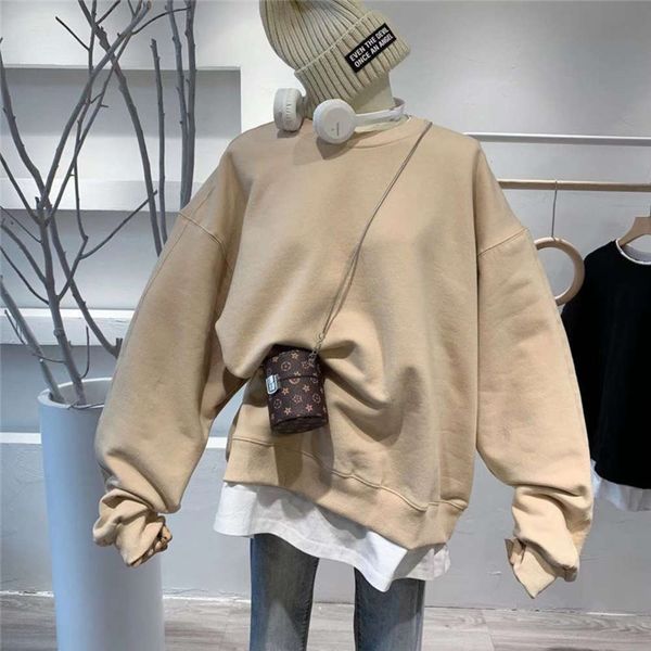 women's hoodies & sweatshirts hoodie weiyi spring autumn thin 2021 korean ins fashion solid color fake two loose and versatile large si, Black
women's hoodies & sweatshirts hoodie weiyi spring autumn thin 2021 korean ins fashion solid color fake two loose and versatile large si, Black