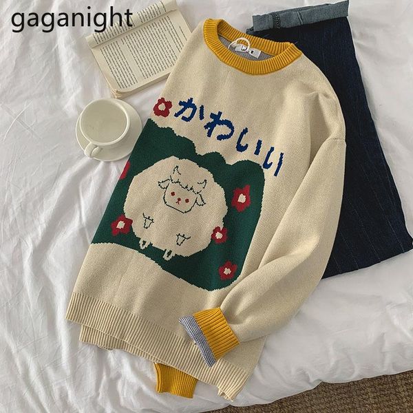 women's sweaters gaganight women sweater 2021 autumn winter japanese style cute retro loose jacquard contrast color long-sleeved knitte, White;black
women's sweaters gaganight women sweater 2021 autumn winter japanese style cute retro loose jacquard contrast color long-sleeved knitte, White;black