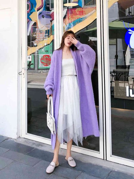 sweaters famous brand 2021 spring ladies long purple colour fake vison velvet cardigan coats a59, White;black
sweaters famous brand 2021 spring ladies long purple colour fake vison velvet cardigan coats a59, White;black
