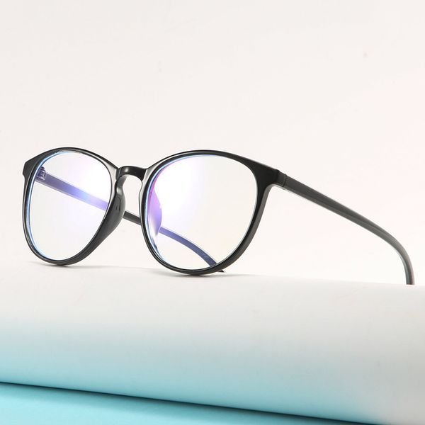 19204 round flat lens women's usa new blue light proof goggles trend art spectacle frame, White;black
19204 round flat lens women's usa new blue light proof goggles trend art spectacle frame, White;black