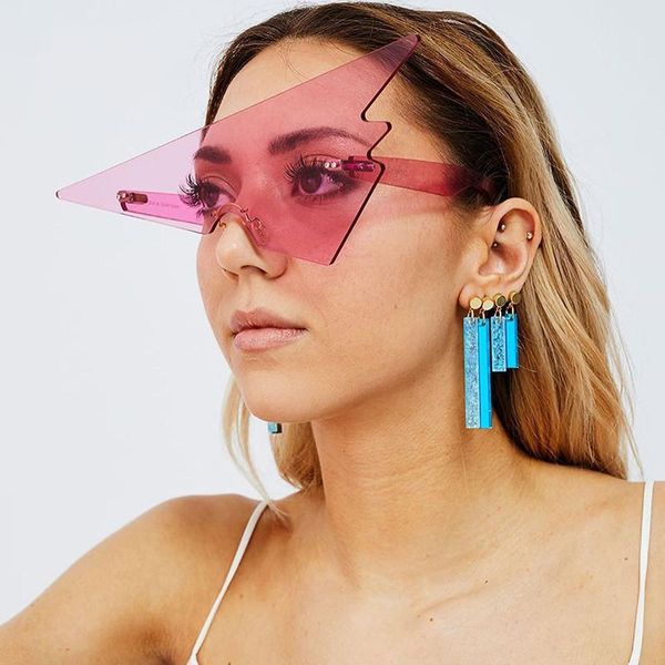 sunglasses sen maries oversized triangle women 2021 vintage rimless one piece eyewear men shades unique glasses uv400, White;black
sunglasses sen maries oversized triangle women 2021 vintage rimless one piece eyewear men shades unique glasses uv400, White;black