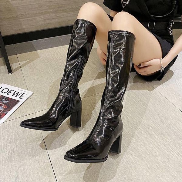 boots women knee high middle 2021 square heels pointed toe females shoes fashion party ladies drop, Black
boots women knee high middle 2021 square heels pointed toe females shoes fashion party ladies drop, Black