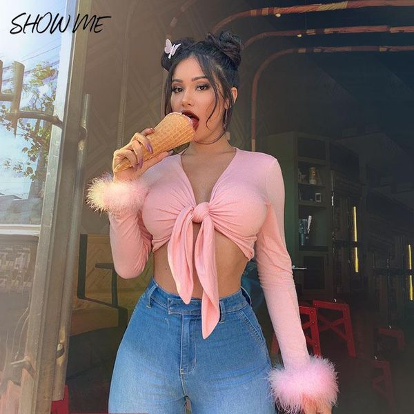 women's t-shirt long sleeve fur v-neck wrapped shirts bow bandage crop autumn women streetwear club party y2k e-girls outfits t-sh, White
women's t-shirt long sleeve fur v-neck wrapped shirts bow bandage crop autumn women streetwear club party y2k e-girls outfits t-sh, White