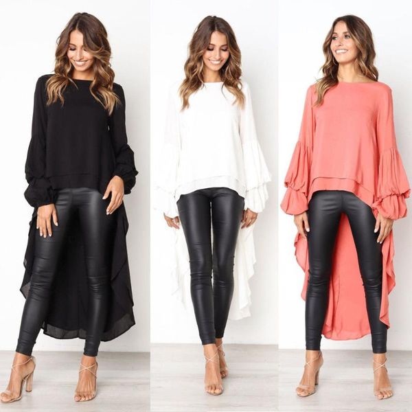 women autumn casual puff sleeve chiffon long ladies o-neck solid blouse shirts women's blouses, White
women autumn casual puff sleeve chiffon long ladies o-neck solid blouse shirts women's blouses, White