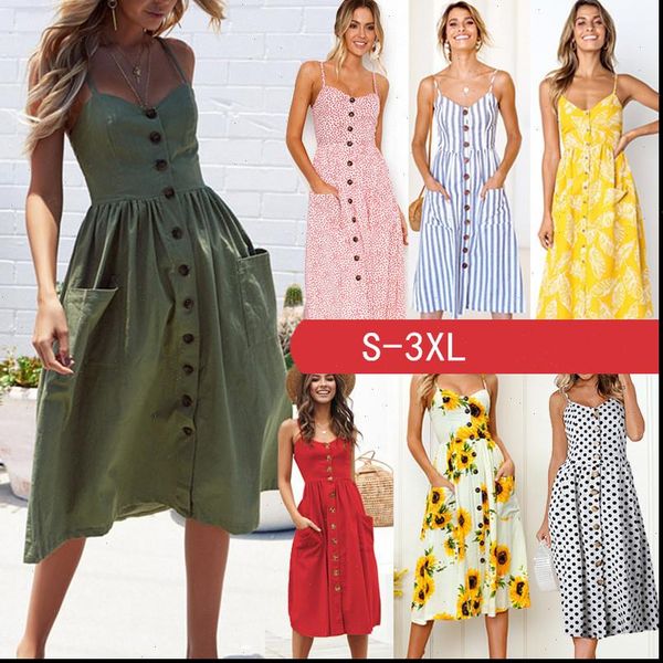 summer women sling womens dresses print pocket halter button beach dress female bohemia holiday midi retro lady plus, Black;gray
summer women sling womens dresses print pocket halter button beach dress female bohemia holiday midi retro lady plus, Black;gray