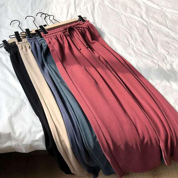 women's pants & capris women summer loose cool thin knitted vintage color trousers elastic soft black wide leg, Black;white
women's pants & capris women summer loose cool thin knitted vintage color trousers elastic soft black wide leg, Black;white