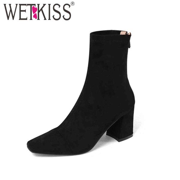 wetkiss women stretch flock ankle boots sock breathable plush booties suede thick heels shoes zipper ladies winter warm boots 210630, Black
wetkiss women stretch flock ankle boots sock breathable plush booties suede thick heels shoes zipper ladies winter warm boots 210630, Black